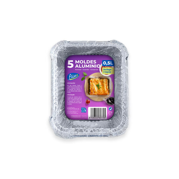 5 Moldes de Aluminio 0,5L