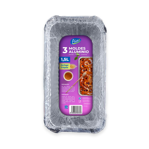 3 Moldes de Aluminio 1,5L