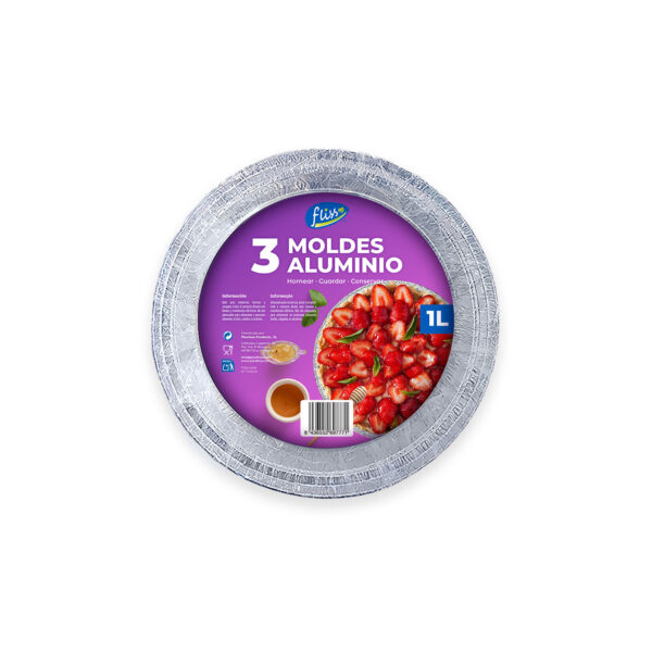 3 Moldes de Aluminio 1L