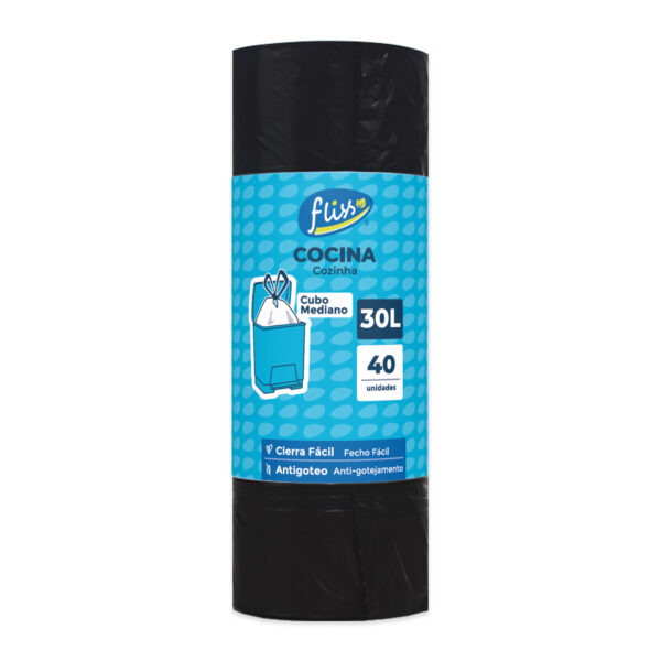 Sacs poubelles de cuisine seau moyen 30L 40 unités